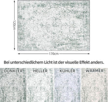 Vintage Teppich Kurzflor Boho Design Grau Grün 120x170 cm