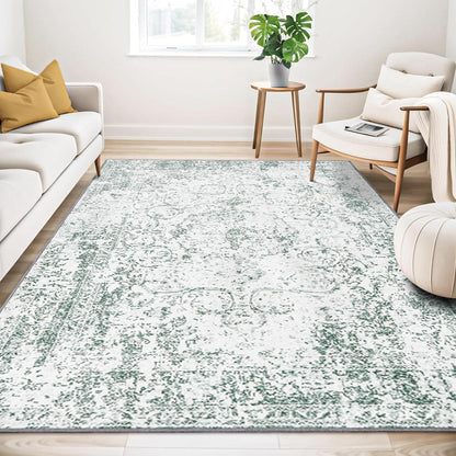 Vintage Teppich Orientalisch Design Kurzflor Groß Waschbar 200x280cm