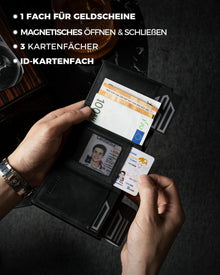DODENSHA AirTag Geldbörse RFID Schutz 10+ Karten Münzfach