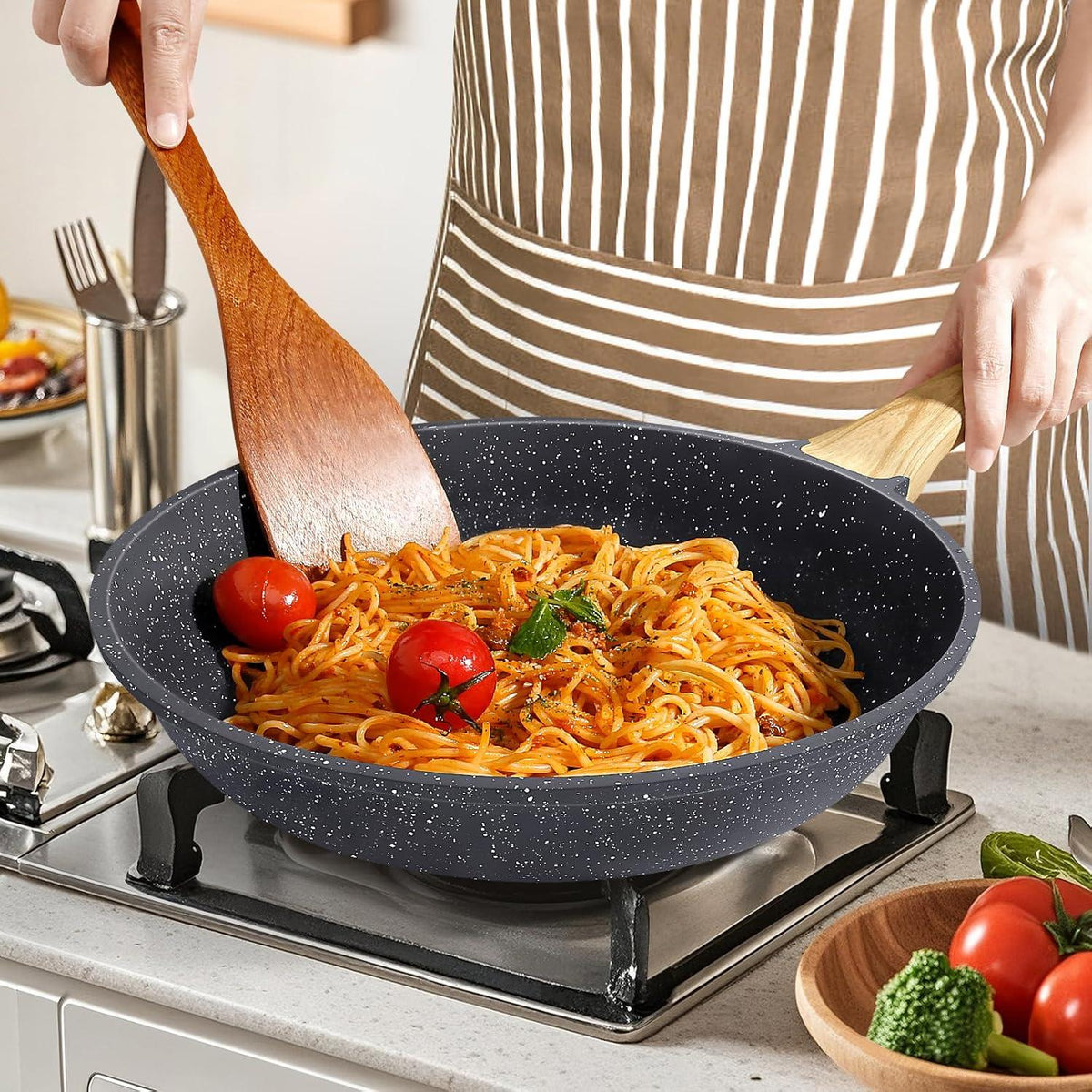 Bratpfanne 28cm Granit Antihaft Induktion PFOS/PFOA-frei Grau