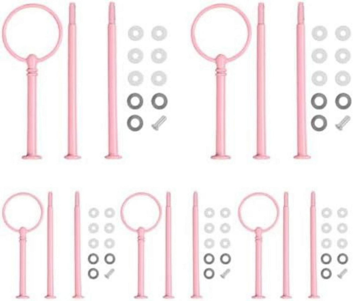5er Set Metallstangen für Etagere Rosa