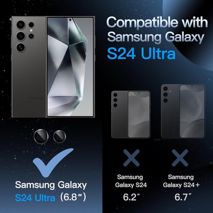 Samsung Galaxy S24 Ultra Kameragehäuse, 9H Glas Metallring