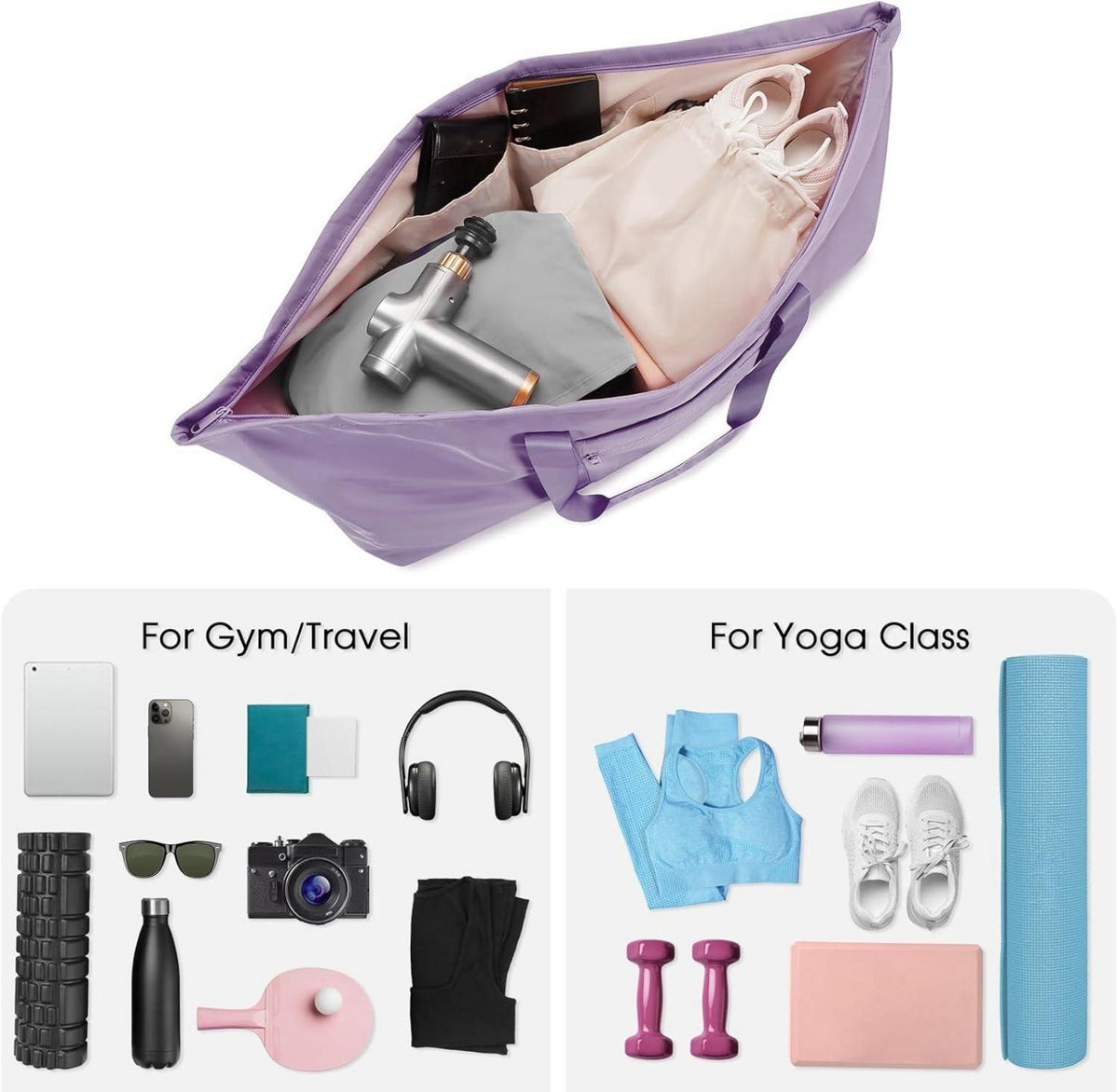 Yogatasche Damen Große Sporttasche Reisetasche mit Schuh- und Nassfach