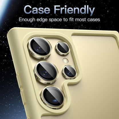 Kameraschutz Samsung Galaxy S24 Ultra 9H Glas Metallring Titanium Yellow