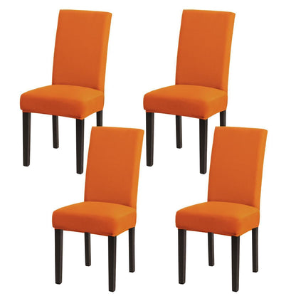 Stuhlhussen 4er Set Stretch – Orange, Waschbar & Abnehmbar