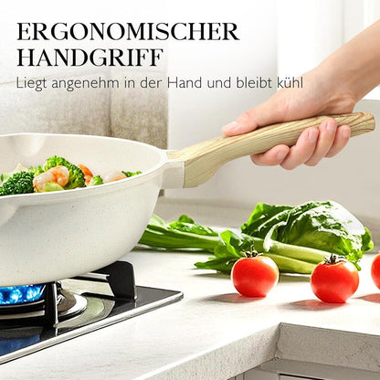 Wokpfanne 28cm mit Deckel Granit-Antihaftbeschichtung 4.5L