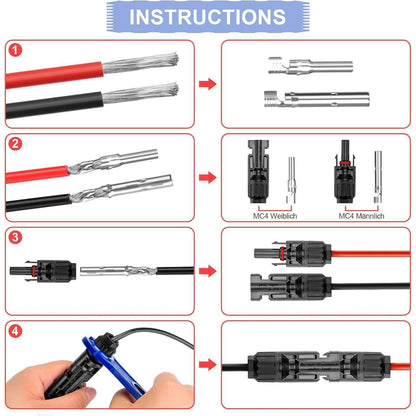 Solar Crimpzange Set für PV Kabel 2.5-6mm² mit Steckern