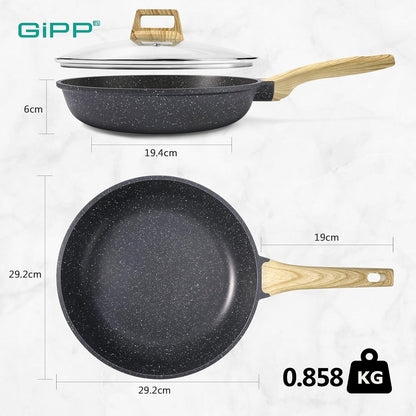 Antihaft Pfanne mit Deckel 28cm, Granit