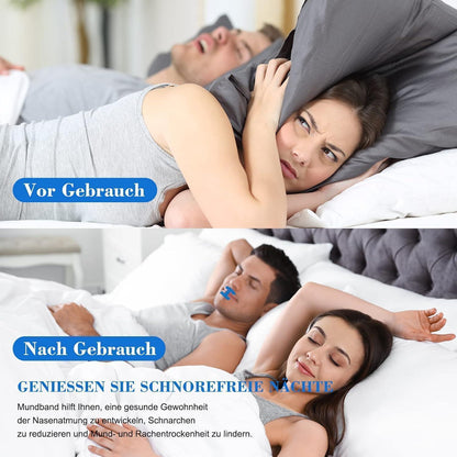 Mundpflaster gegen Schnarchen, H-Form, 60 Stück, Blau