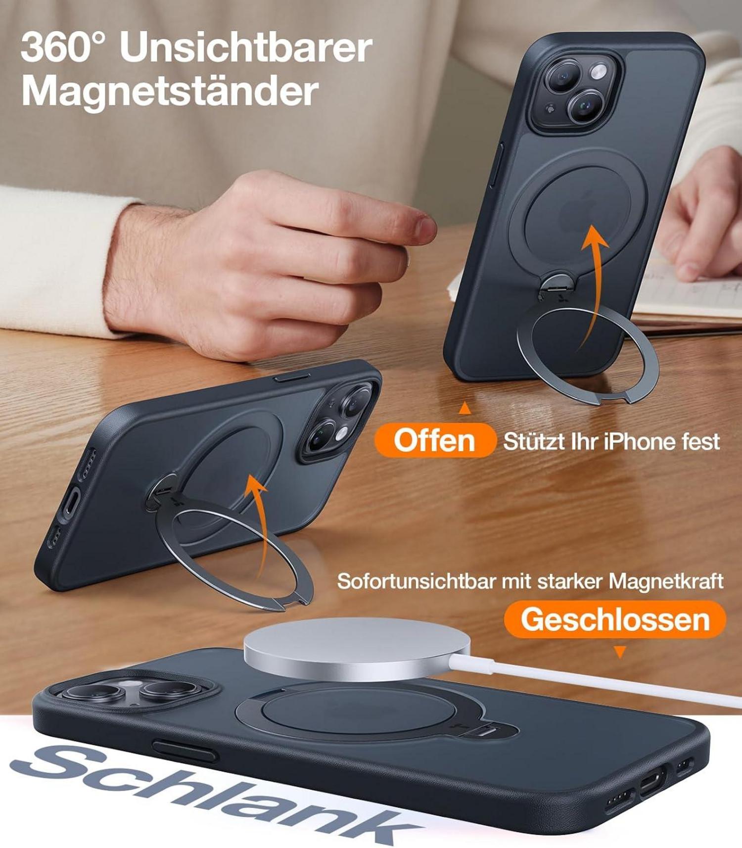 iPhone 15 Hülle TORRAS 360° Ostand Magnetischer