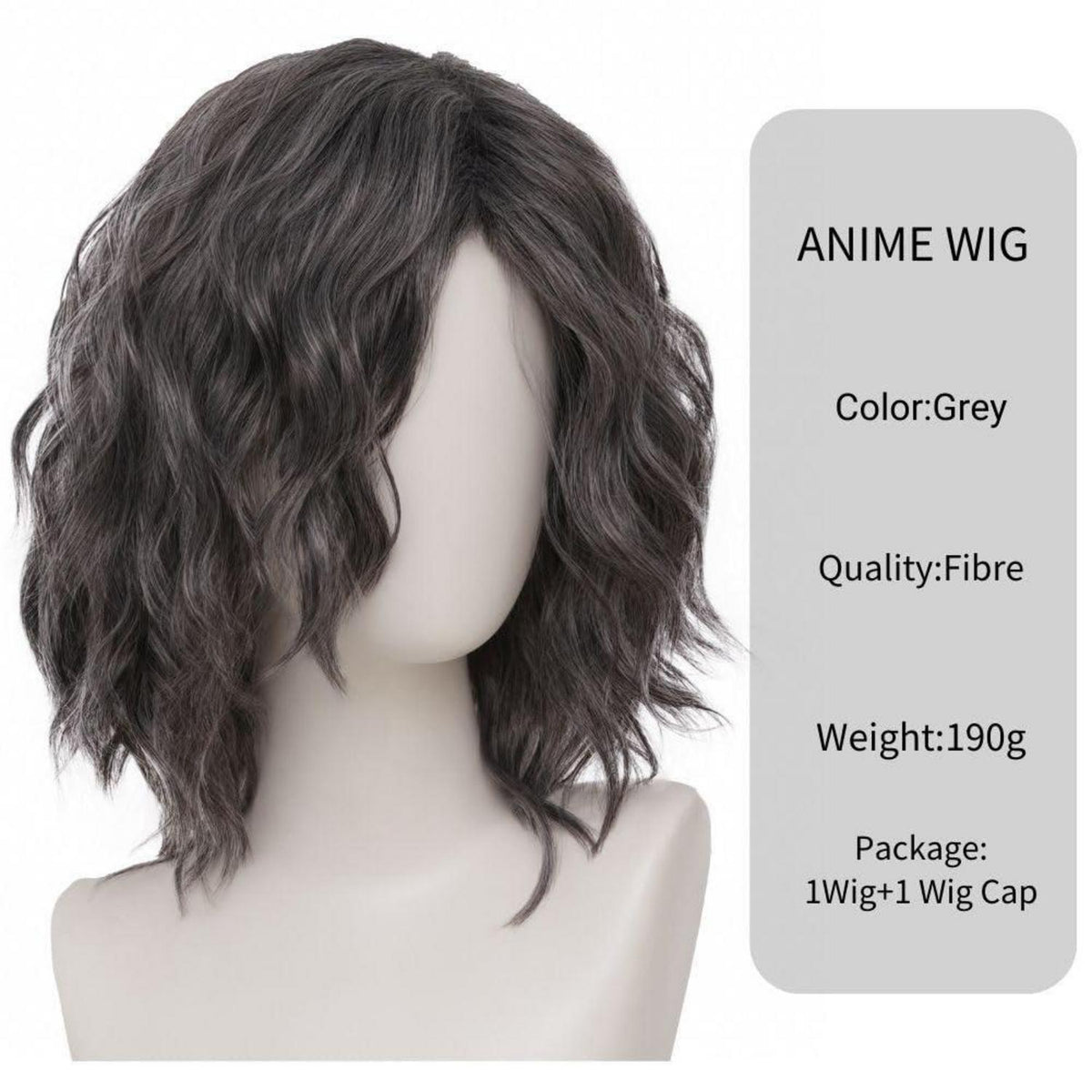 Graue Herren Perücke Kurz Anime Cosplay Perücke Synthetisch