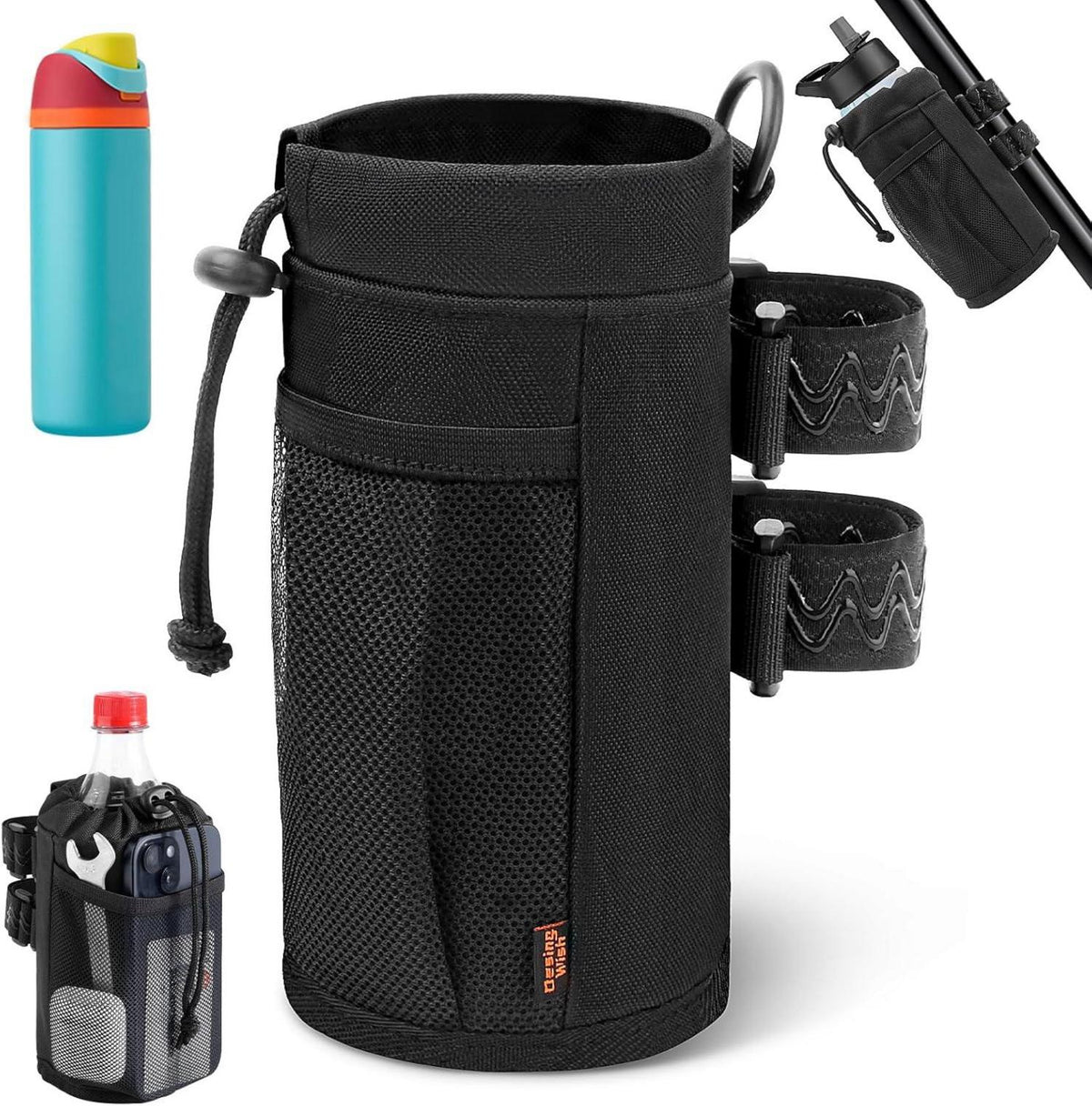 Universal Fahrrad Getränkehalter Schwarz 12-24oz Isolierter