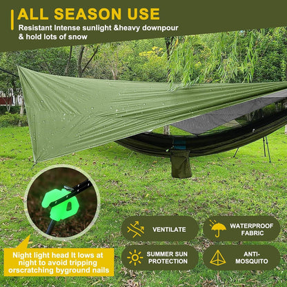 Wasserdicht Camping Zeltplane 3,4x2,6M Ultraleicht UV Schutz Sonnensegel