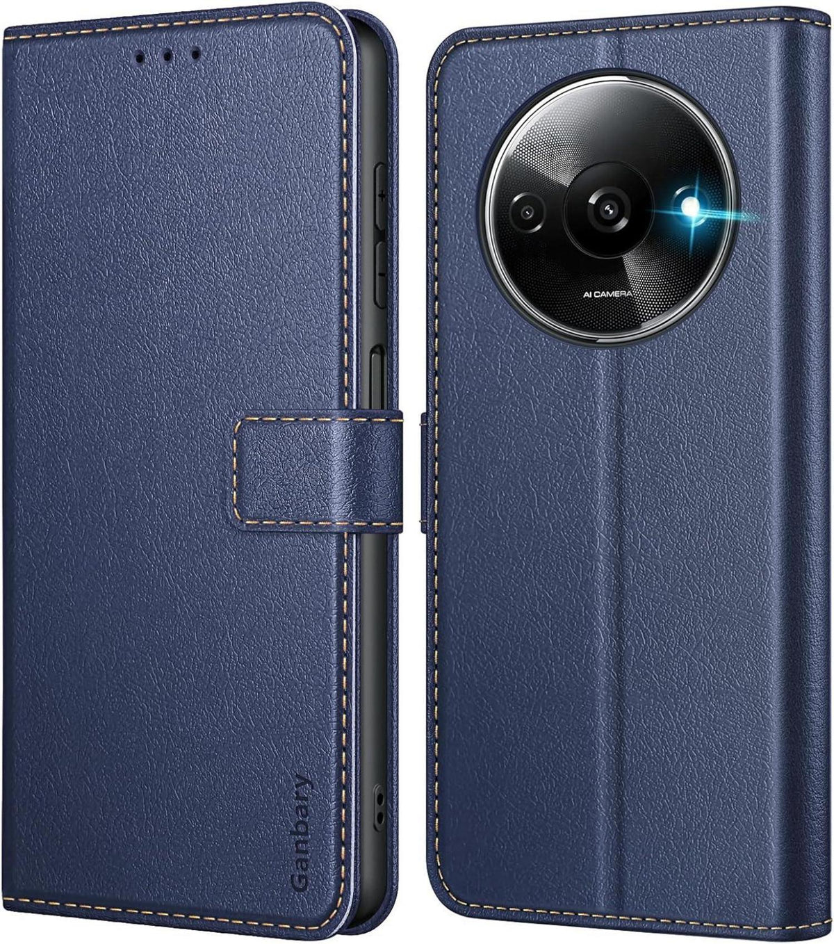Handyhülle Xiaomi Redmi A3 Leder Klapphülle Blau Cart Slits Stand