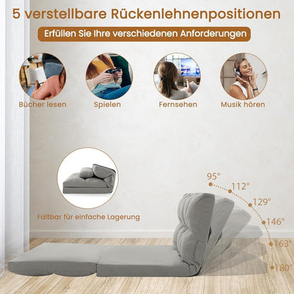 GOPLUS Schlafsessel mit Verstelllehne – 3in1 Sofa für Wohnzimmer