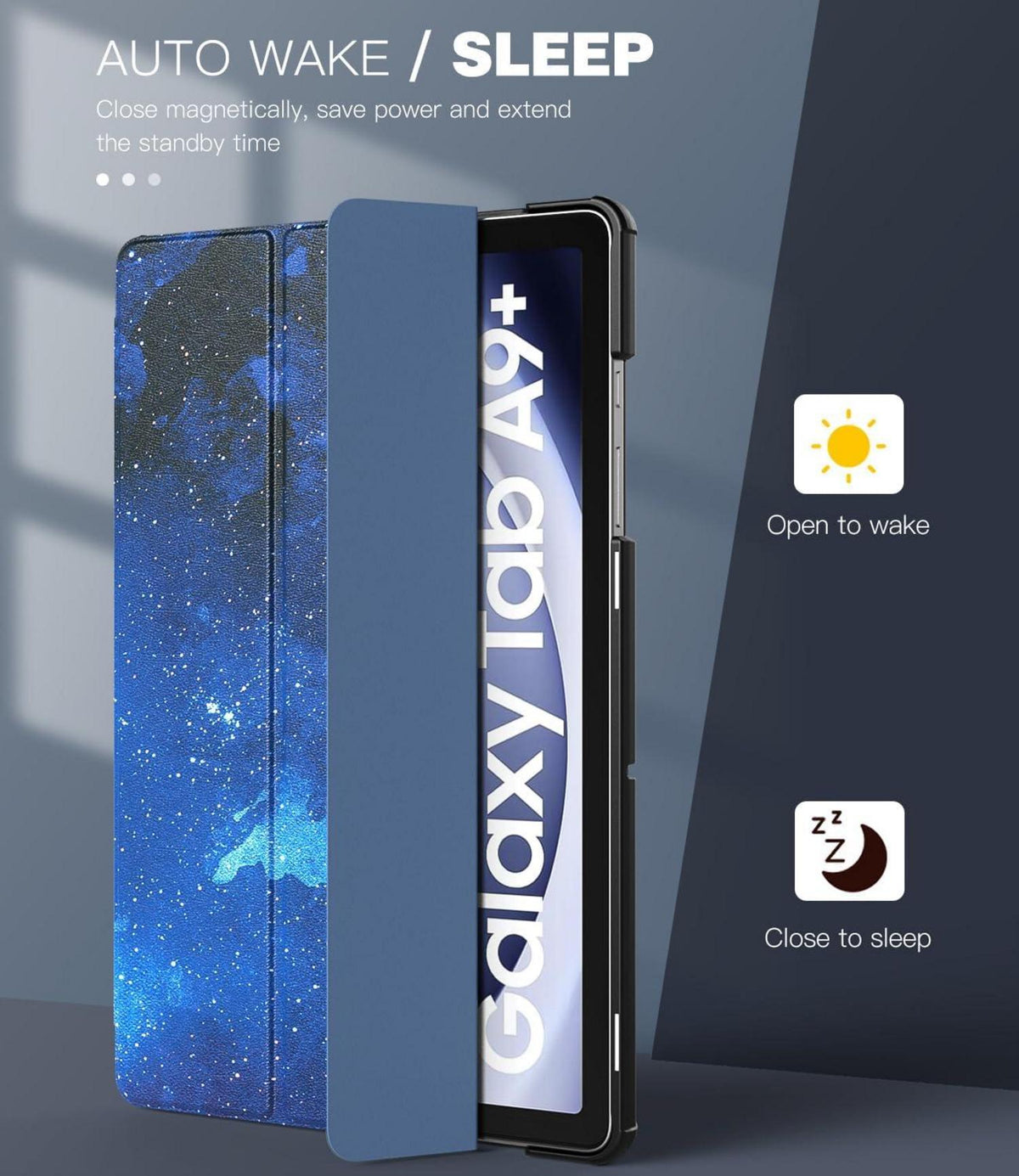 TiMOVO Schutzhülle Galaxy Tab A9+ 11 Zoll 2023 Ständer Blau