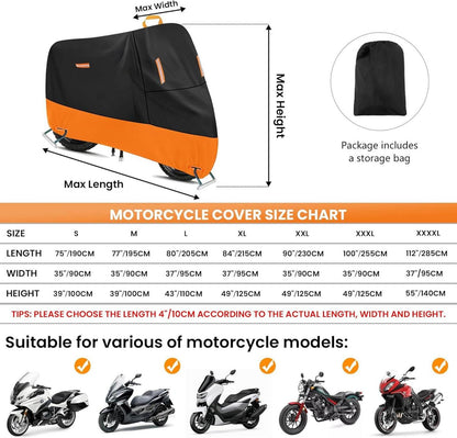 Motorradabdeckung 3XL 300D Oxford Wasserdicht Winddicht