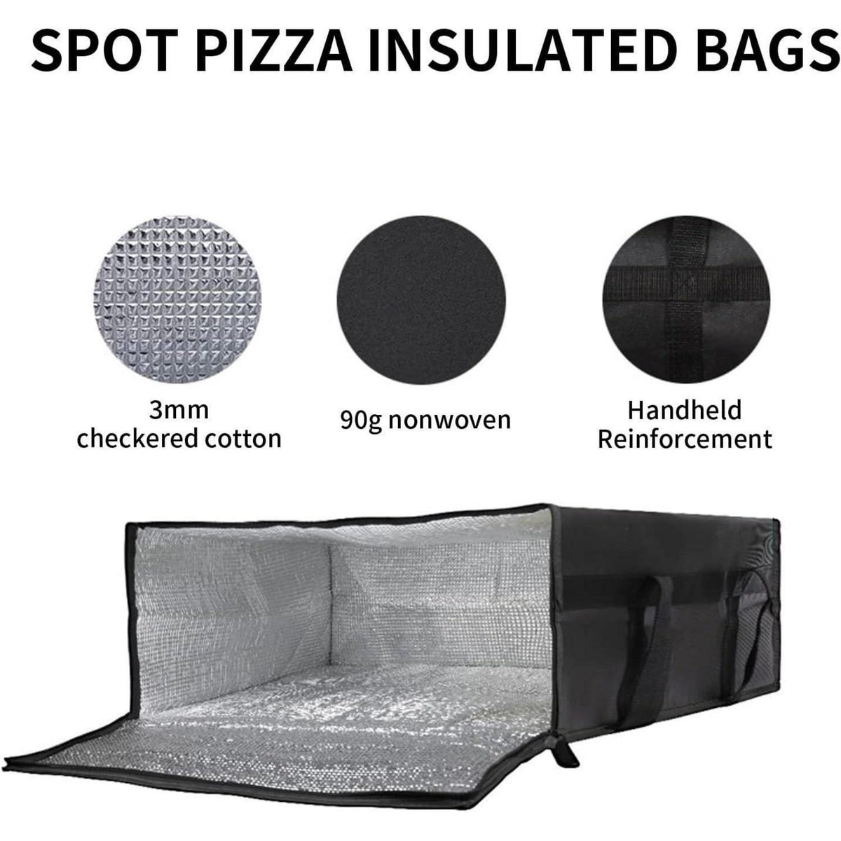 Große Faltbare Pizzatasche – Thermoisoliert für Pizza & mehr