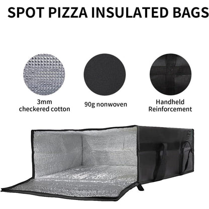 Große Faltbare Pizzatasche – Thermoisoliert für Pizza & mehr