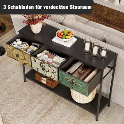 Konsolentisch mit 3 Schubladen – Flurtisch & Beistelltisch Schwarz