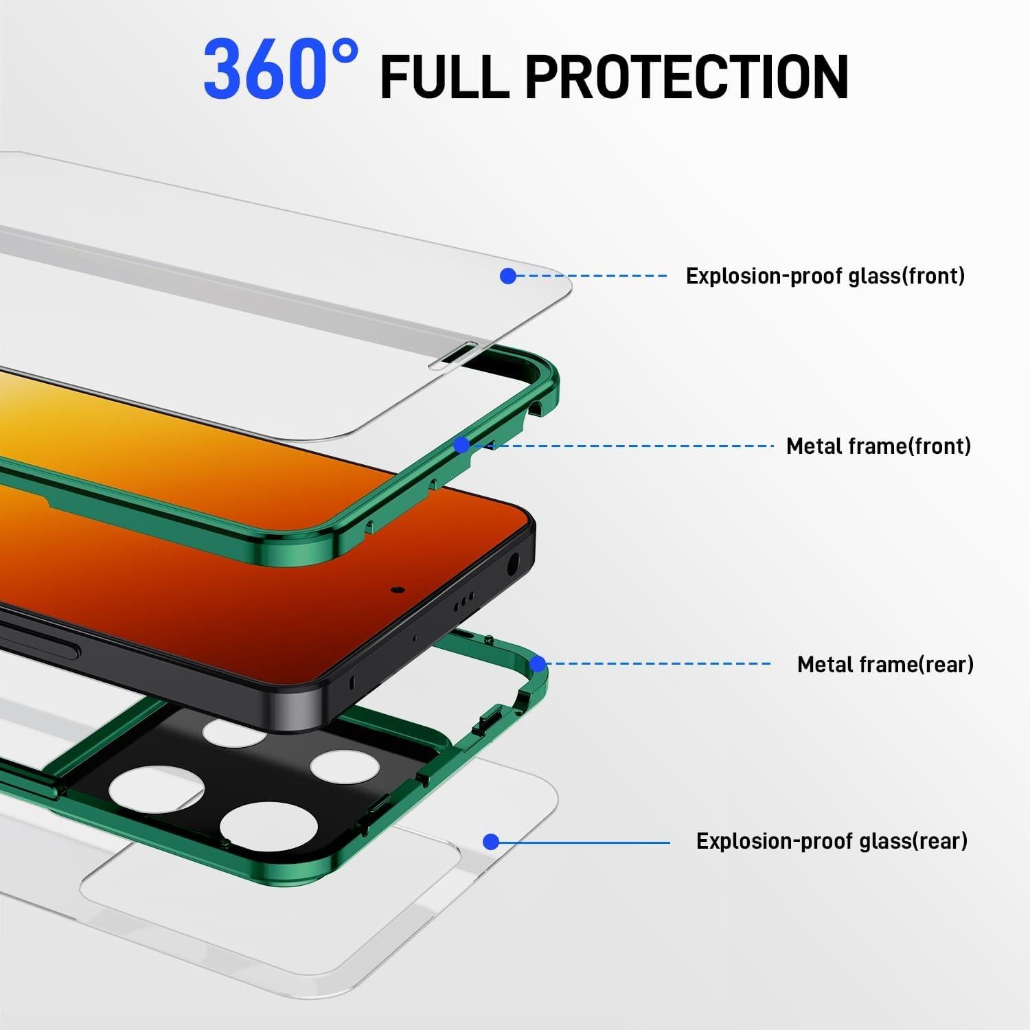 Hülle für Xiaomi Redmi Note 13 Pro Plus Adsorption Magnetisch Glass