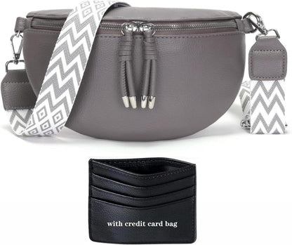 Vegane Damen Crossbody Bag Umhängetasche Handytasche Grau
