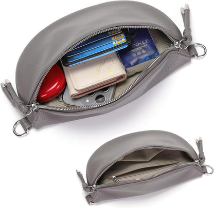 SOGYECS Damen Bauchtasche Crossbody Bag Umhängetasche Handytasche Grau