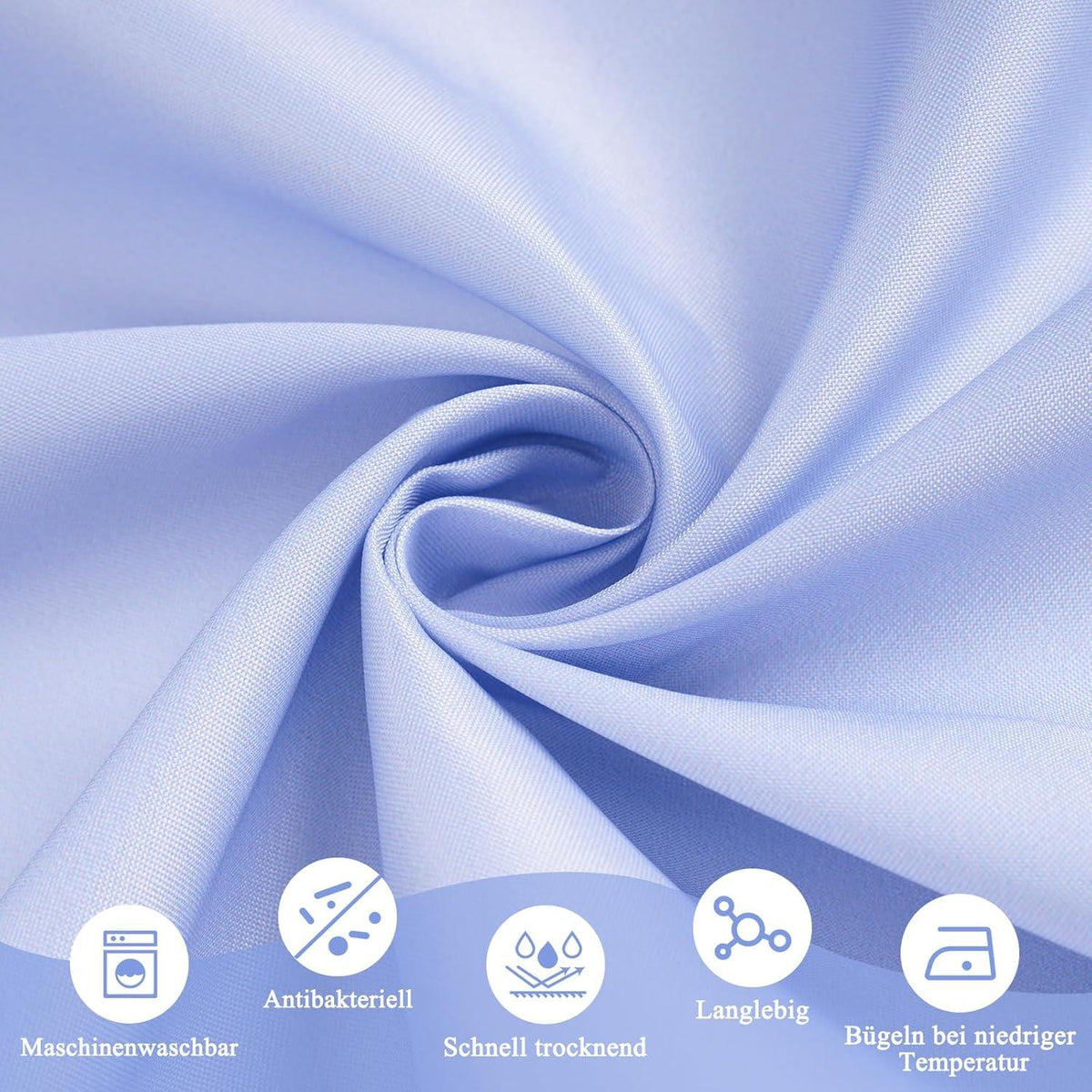 Duschvorhang 180x200cm Textil Wasserdicht Blau Antischimmel