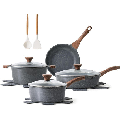 Sensarte Antihaft Kochgeschirr Set 13-teilig mit Glasdeckel