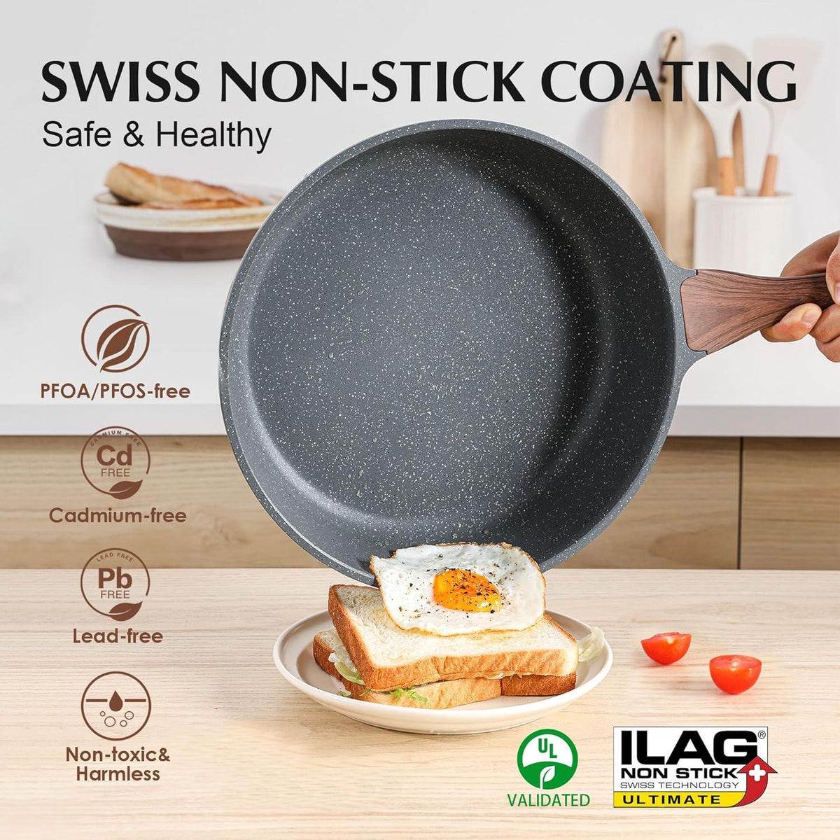 Antihaft Kochgeschirr Set 13-teilig Topf Pfannen Stay Cool Pfanne