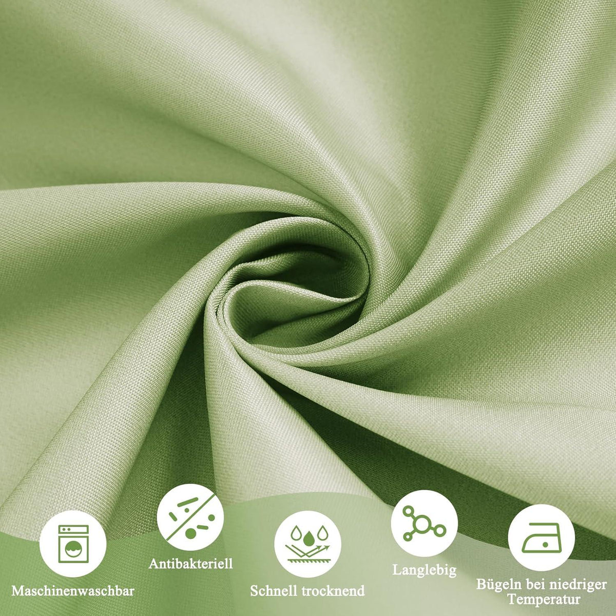 Duschvorhang Textil Grün 180X180cm Wasserdicht Waschbar Anti-Schimmel