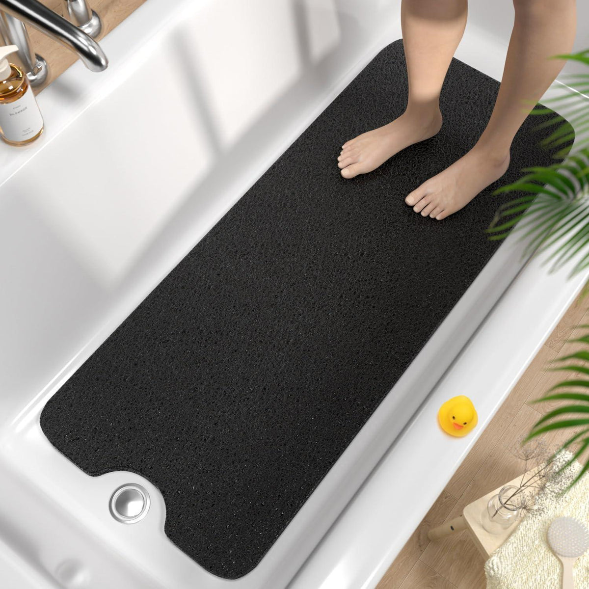Rutschfeste Badewannenmatte 100x40cm – Schnelltrocknend & Zuschneidbar