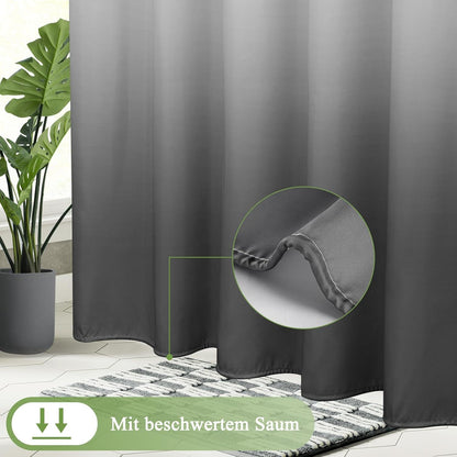 Duschvorhang 180x180cm Textil Grau Wasserdicht Waschbar Antischimmel