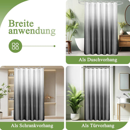 Duschvorhang 180x180cm Textil Grau Wasserdicht Waschbar Antischimmel