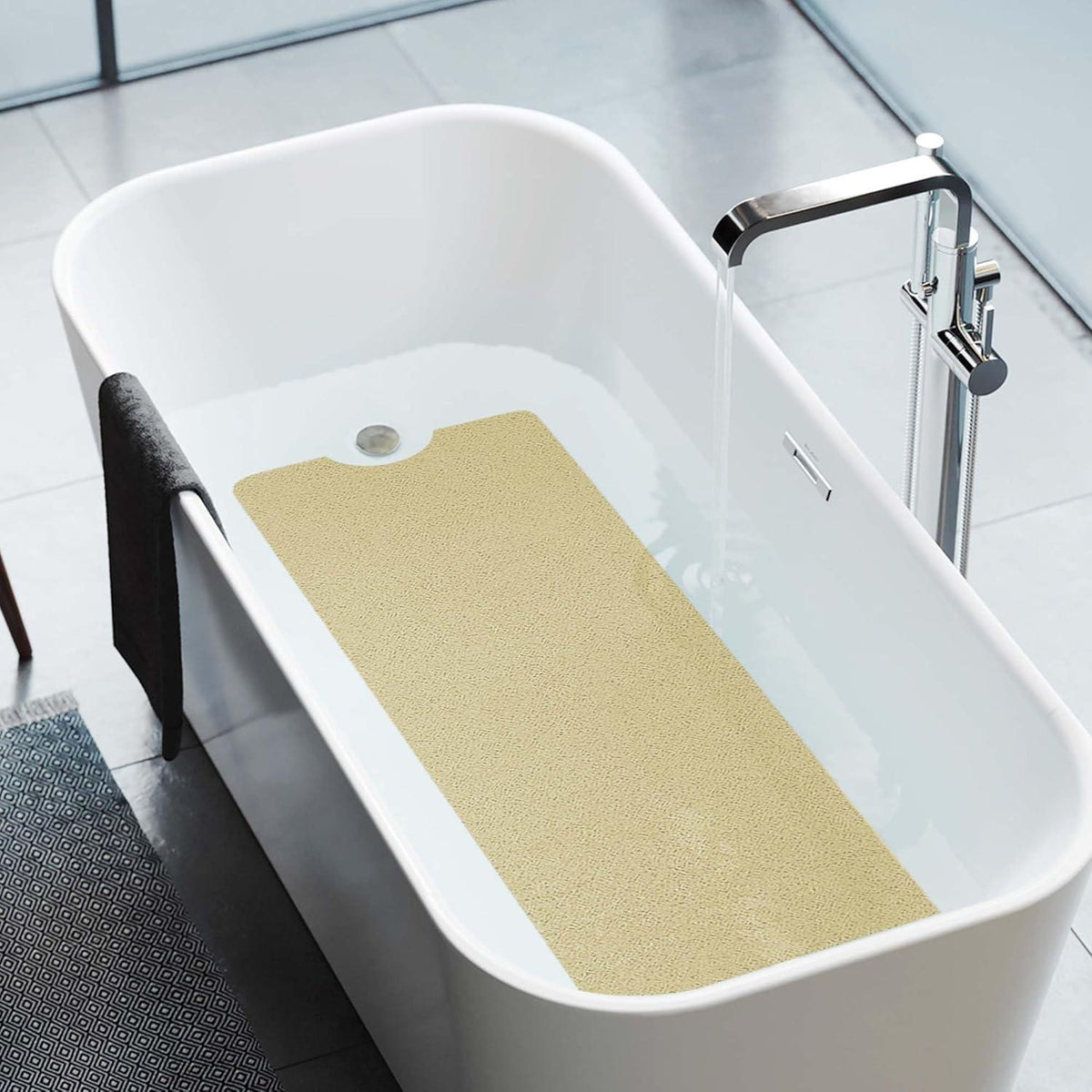 Rutschfeste Badewannenmatte 100x40cm – Schnelltrocknend & Zuschneidbar