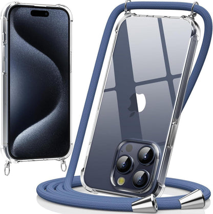 Transparente Handyhülle mit Verstellbarer Kordel für iPhone 15 Pro 6,1