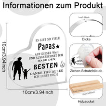 Acryl Dekoration Papa – Herzförmiges Geschenk Vatertag Geburtstag