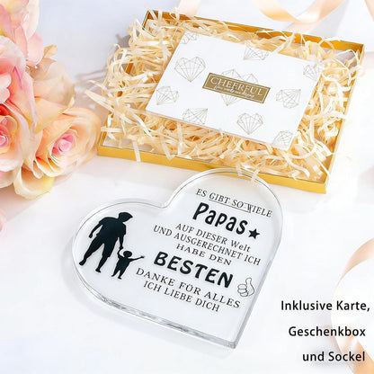 Acryl Dekoration Papa – Herzförmiges Geschenk Vatertag Geburtstag