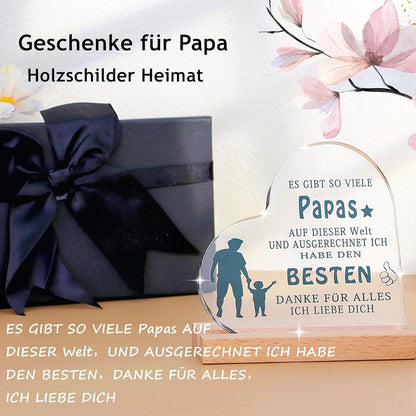 Acryl Dekoration Papa – Herzförmiges Geschenk Vatertag Geburtstag