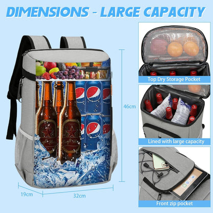 Kühltasche 28 Liter Picknickrucksack Flaschenöffner wasserdicht
