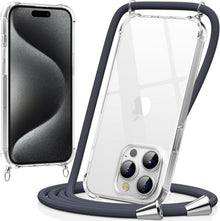 Handykette transparente Hülle für iPhone 15 Pro mit Kordel