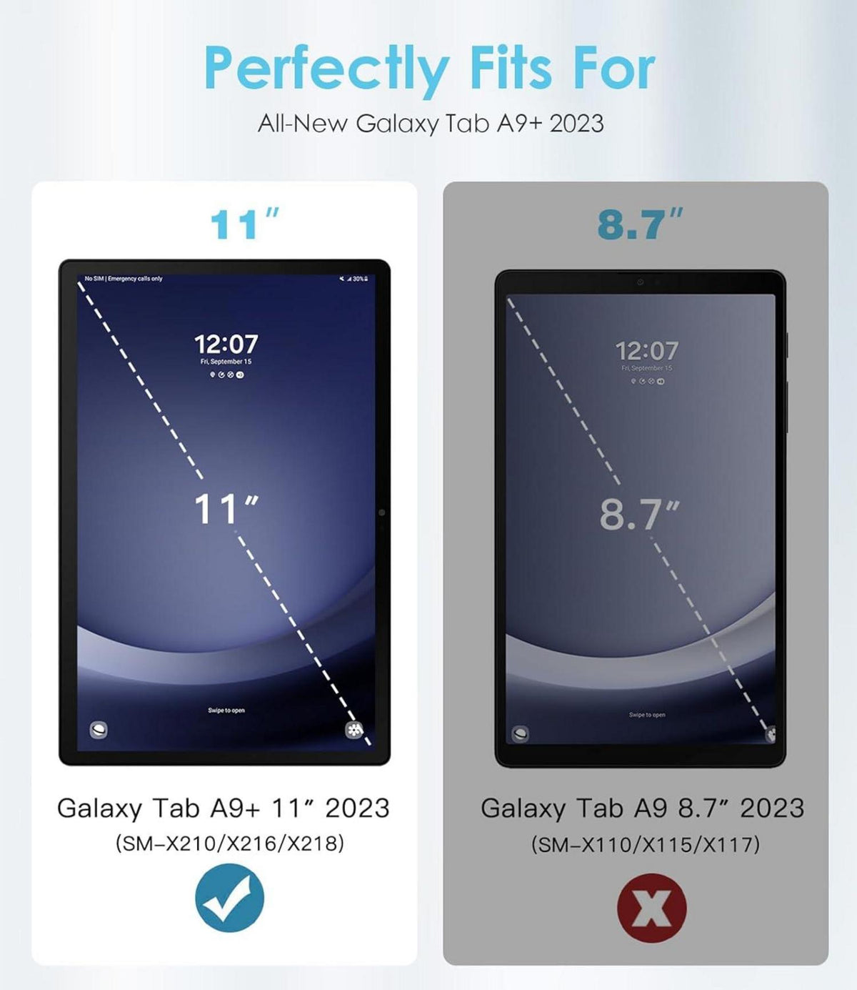TiMOVO Drehbare Hülle für Samsung Galaxy Tab A9+ 11 Zoll