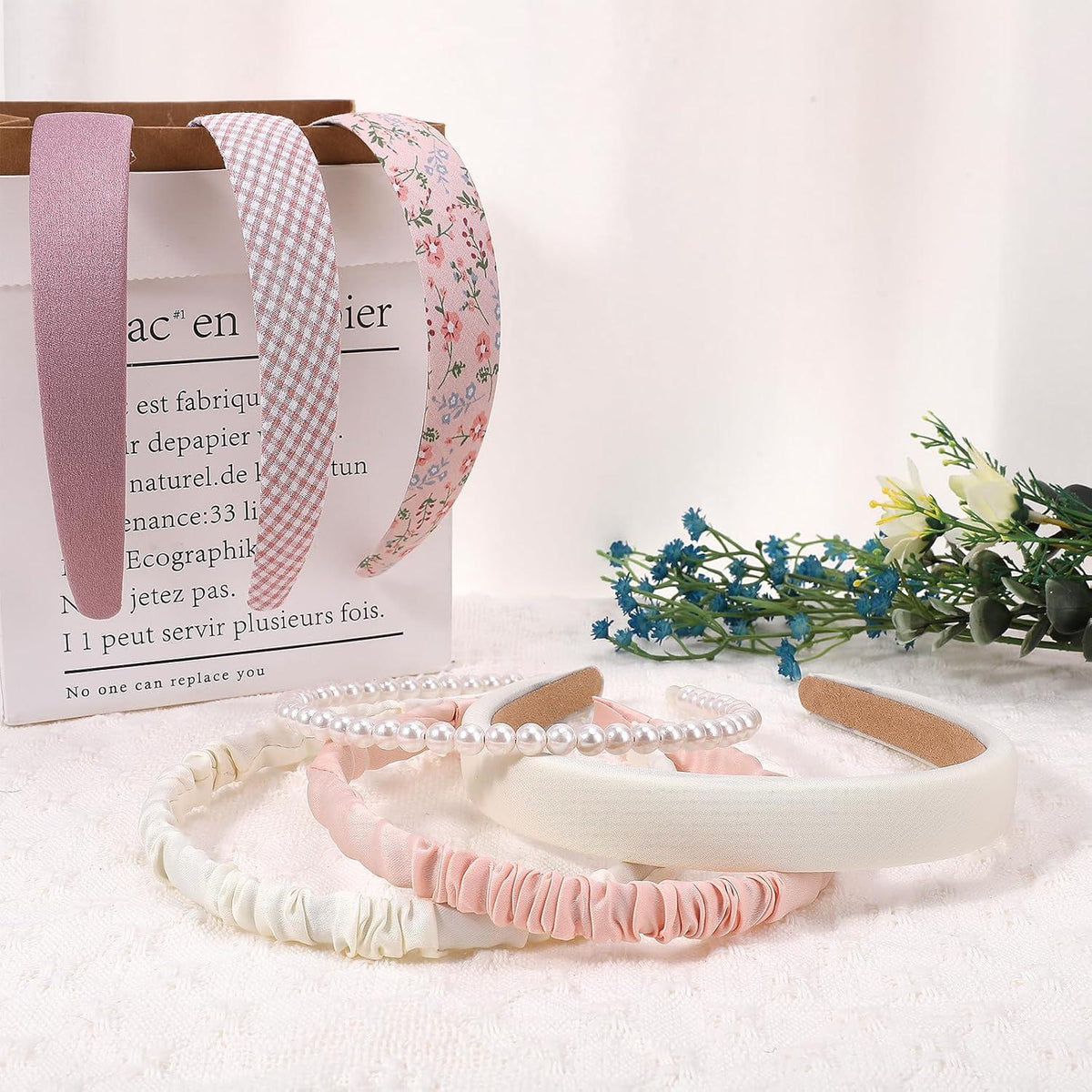 7-teiliges Modisches Stirnband-Set für Damen Mädchen - Rutschfest Glitzernd