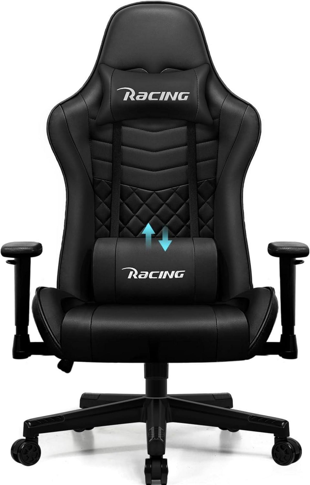 Gaming Stuhl verstellbare Armlehne Lendenkissen Kopfstütze