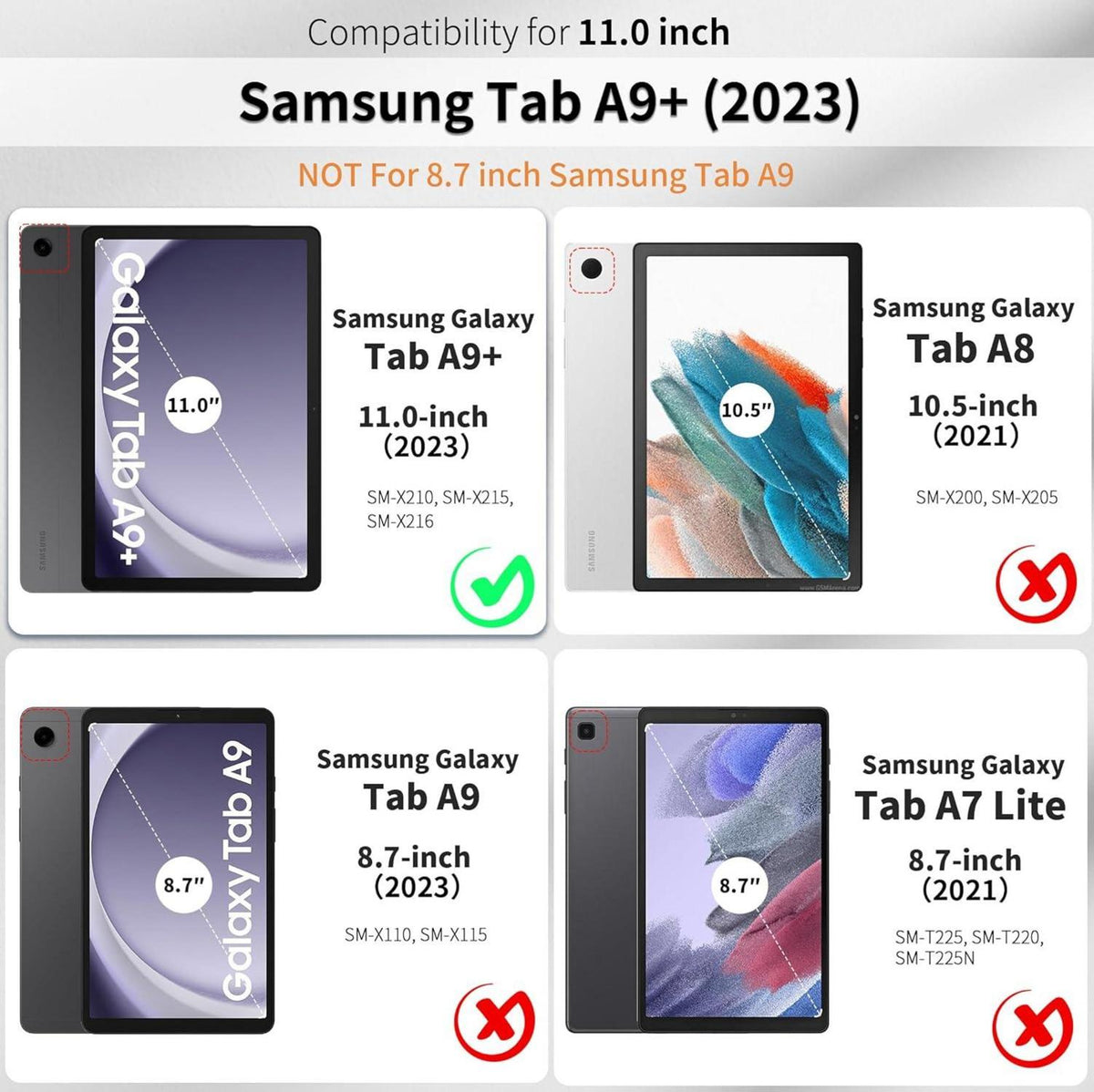 Hülle Samsung Galaxy Tab A9 Plus 11 Zoll 2023 Schutzhülle
