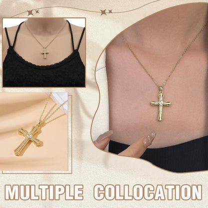 VJUYSW Gold Kreuz Kette für Damen 18K Vergoldete Halskette Mädchen hypoallergen