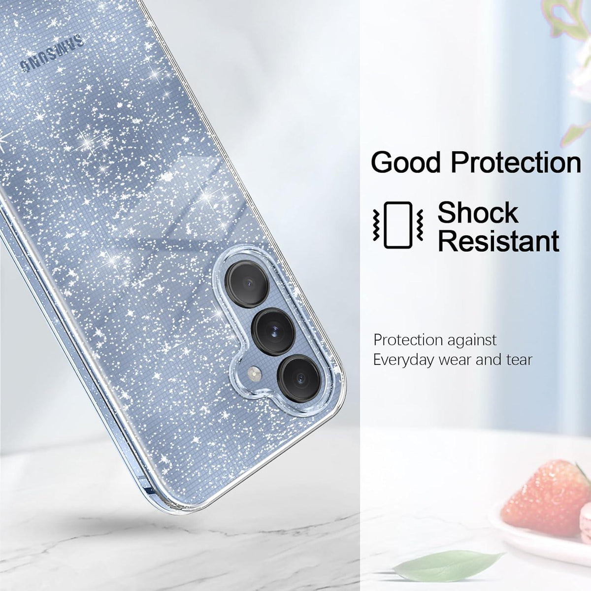 Klar Glitzer Handyhülle Samsung Galaxy A25 5G Transparent