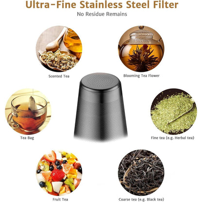 Teekanne Glas 1500ml mit Edelstahl-Teesieb, hitzebeständig