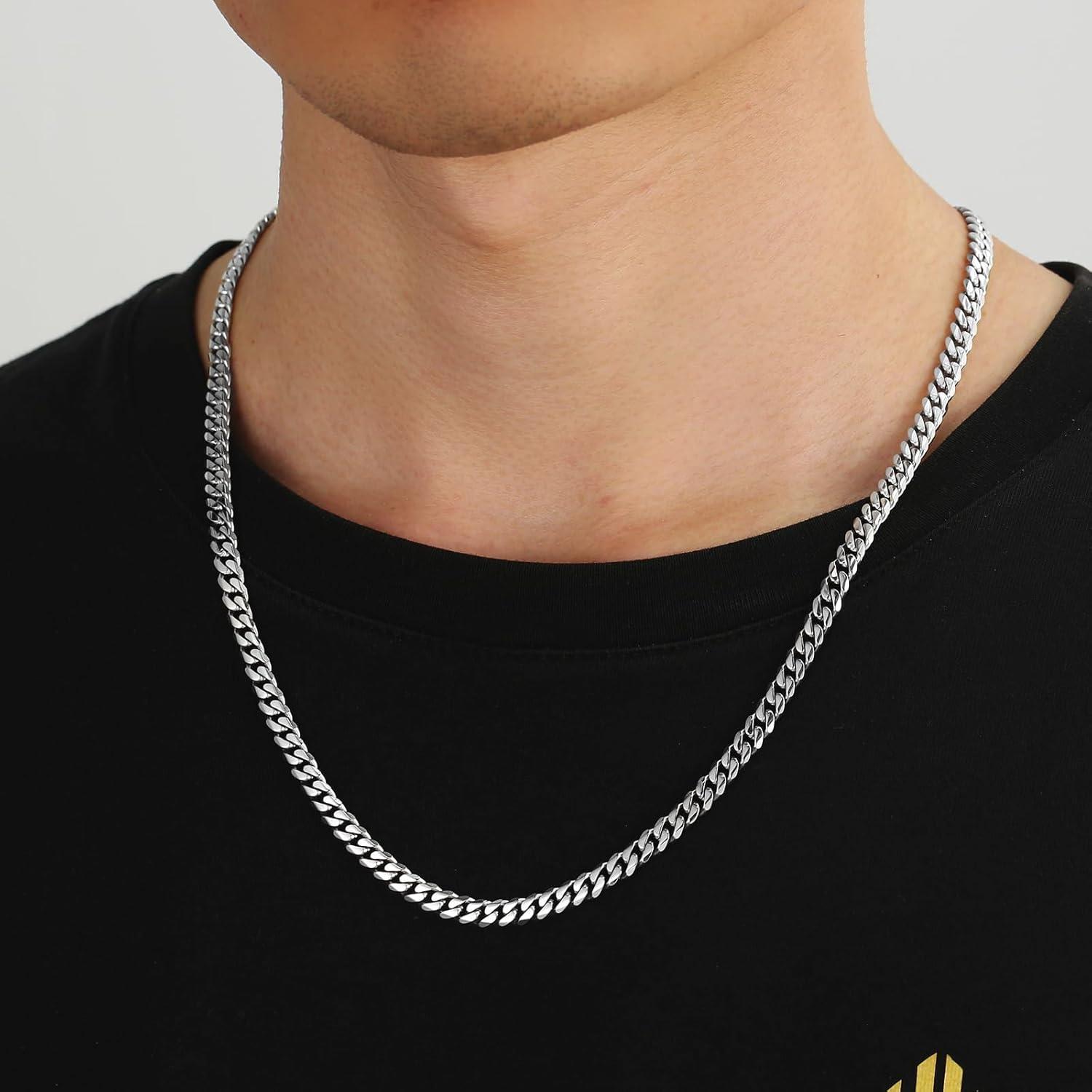 Männer Edelstahl Panzerkette mit Diamantschliff 5mm 61cm