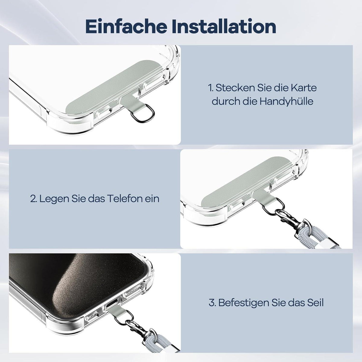 Handykette Universal für alle Smartphones mit 2 Stück Universelles Pad